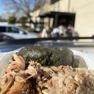 Pork Lau Lau and Kalua Pork &amp; Cabbage with brown rice