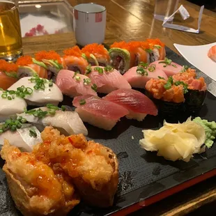 sashimi, sushi, sushi and sashimi, food