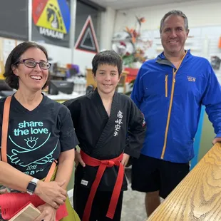 Andy amd his parents after testing !