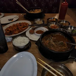 Goat stew, Dbuk Bok Kee, Bimibap and sides