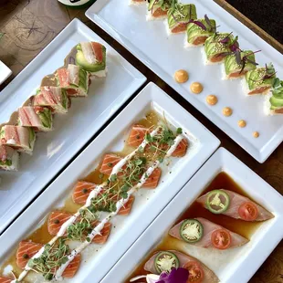 sashimi, sushi, sushi and sashimi, food