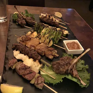 Various robata grill items underwhelming and overpriced. Skip!