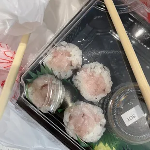 Mushy &amp; rotten yellowtail.