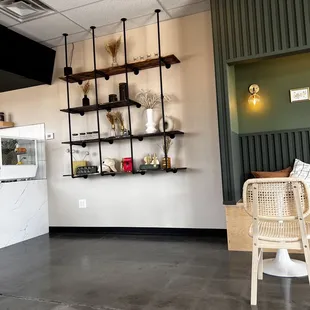 the interior of a coffee shop