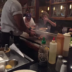 Chef cooking steak yum!