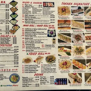 Regular menu no2. Their sushi is 5 stars!