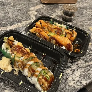 Rock n Roll and White Fish Tempura Roll