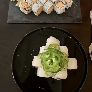Spicy Krab and Snow Mountain rolls