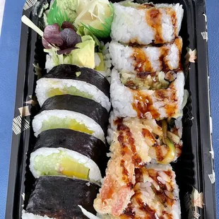 2 roll lunch special - vegetable roll and shrimp tempura roll (also comes with miso soup)