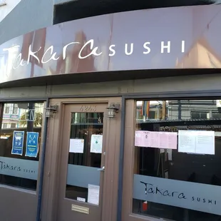 the front of the restaurant