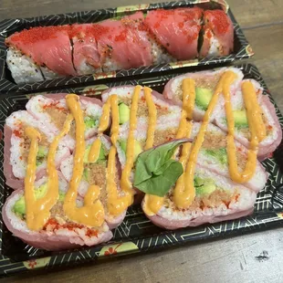 Tuna killer roll and lovely roll