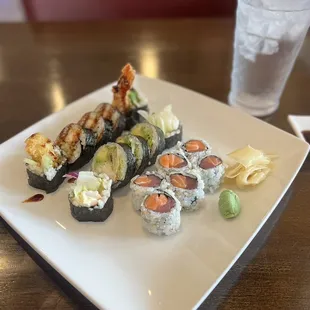 Boston Roll, Shrimp Tempura and Tuna/Salmon Roll Lunch