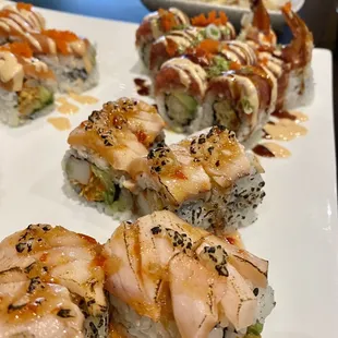 Pacific Special Roll (front) Red Top Roll (back)