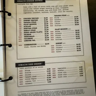 menu, sushi and sashimi