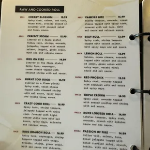 menu