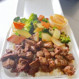 Hibachi steak with white rice