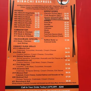 menu