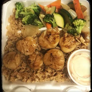 Try our new menu hibachi scallop.