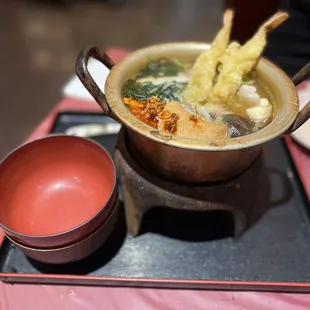 Spicy udon soup