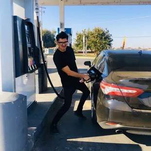 Pumping gas  with attitude