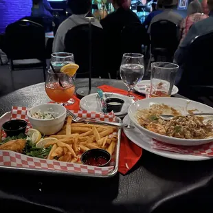 a tray of food on a table