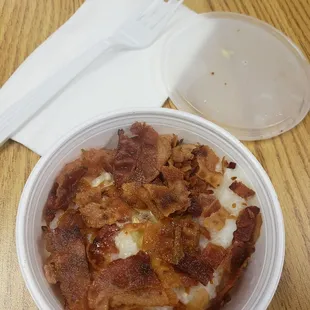 Grits and bacon were delicious.