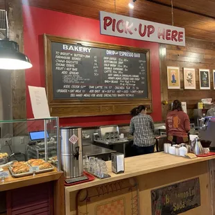 Pick up counter and menu