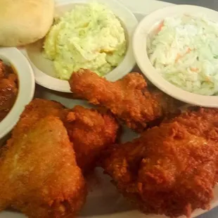 chicken wings and fried chicken, food