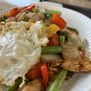 Fried basil Pork with fried egg