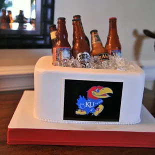 Groom's Cake with eatible beer bottles