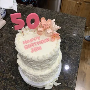 a cake with the number 50 on it