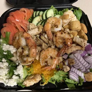 Chicken and shrimp salad