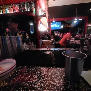 They play movies in the back.