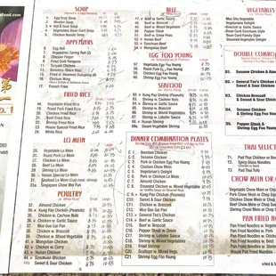 sushi and sashimi, menu