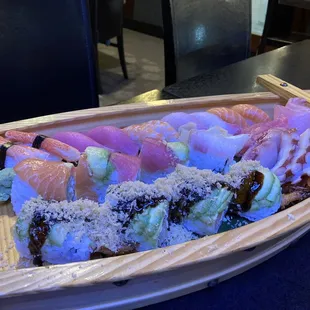 a sushi boat