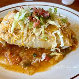 Smothered vegetarian burrito