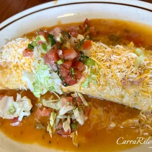 Smothered beef and bean burrito $10.98