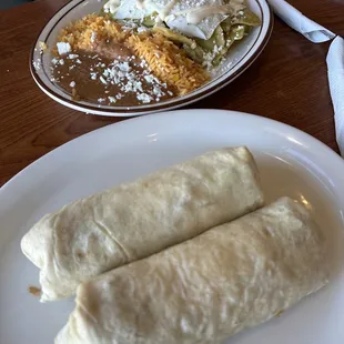 Chilaquiles and breakfast burrito.