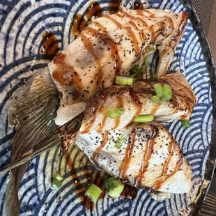 a close up of a plate of food