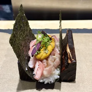 Ultimate Combo $65 ~ Scallop, Lobster, Wagyu, and Taki Special (shown)