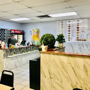 the front desk of a fast food restaurant