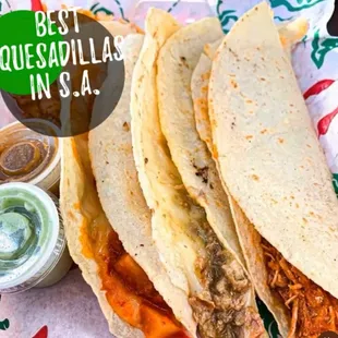 Quesadillas, Hand made corn tortillas