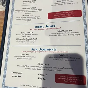 menu