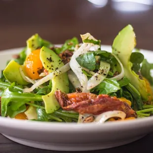 Hearts of Palm Salad (with arugula lettuce) &amp; lime vinaigrette, and toasted sunflower seeds