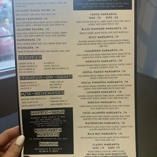 Drink menu