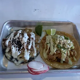 Chicken mole (left) Tinga (right)