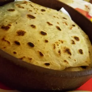 Homemade flour tortillas