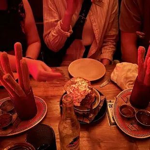 Churros and fried ice cream