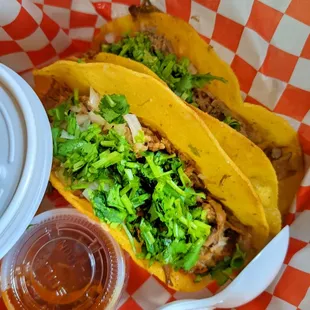 two tacoss and a drink