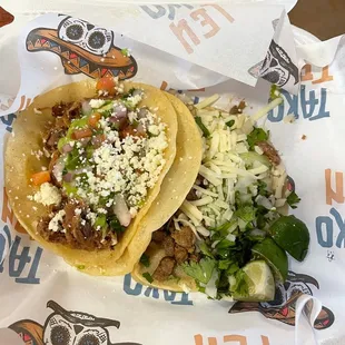 Assorted tacos Carne Asada  Brisket